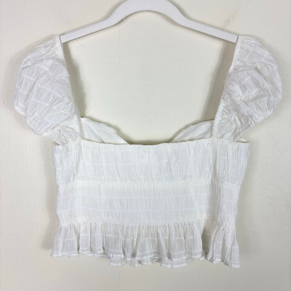 Revolve Privacy Please White Button Front Puff Sl… - image 6